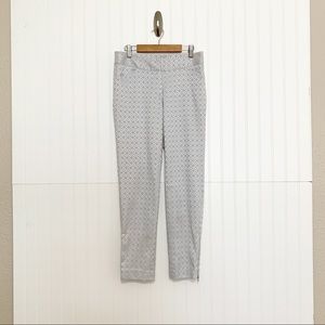 Cache Size 2 Silver Brocade Printed Pants